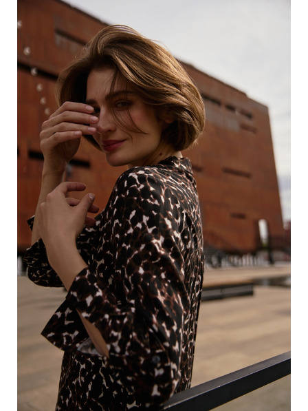 Moodo Smeđa viskozna košulja Moodo