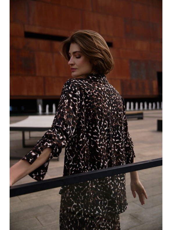 Moodo Smeđa viskozna košulja Moodo