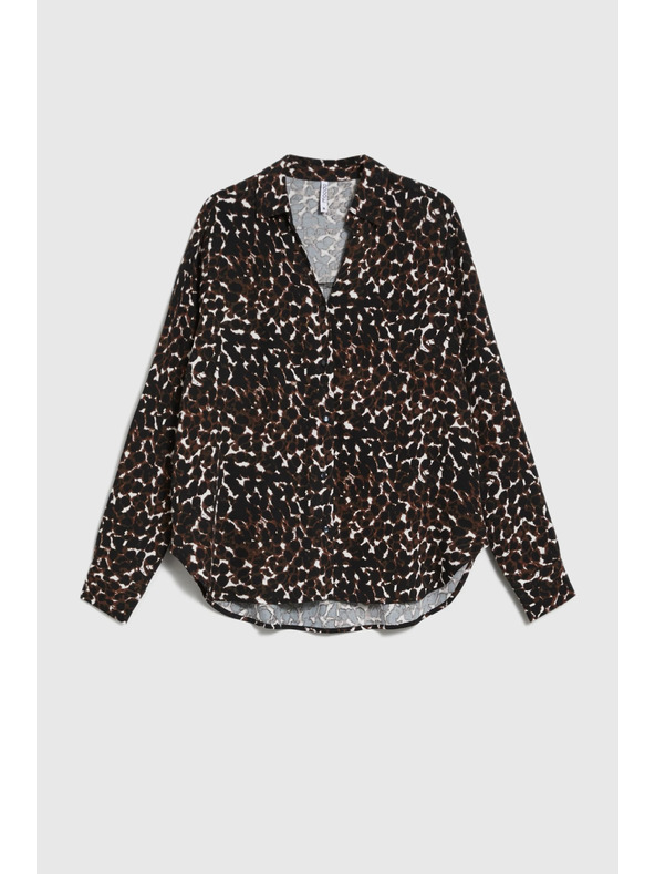 Moodo Smeđa viskozna košulja Moodo