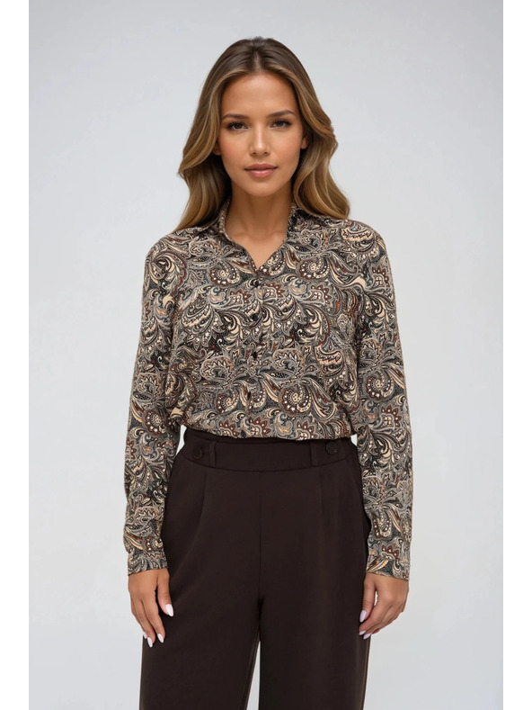 Moodo Uzorovana smeđa košulja Moodo