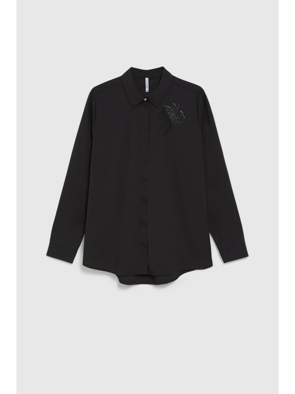 Moodo Crna košulja s ovratnikom Moodo