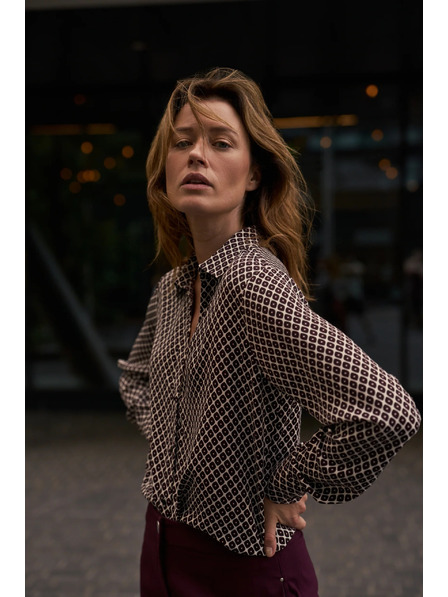 Moodo Uzorovana bordo košulja Moodo