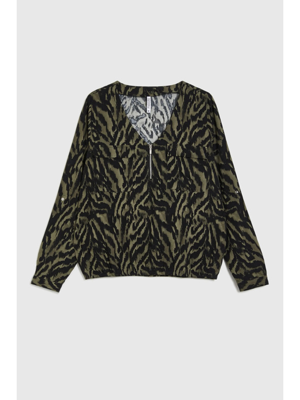 Moodo Maslinasta viskozna košulja Moodo