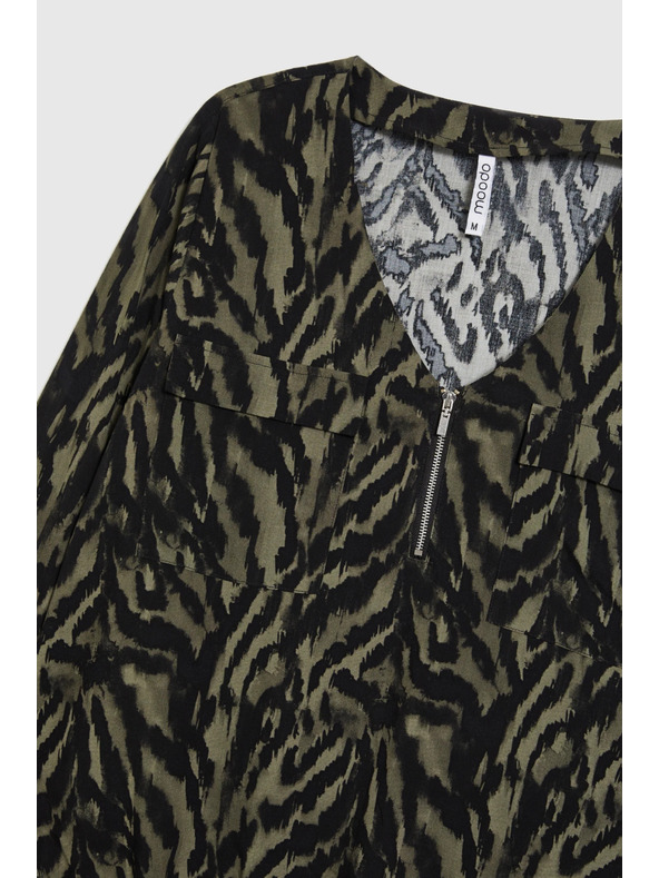 Moodo Maslinasta viskozna košulja Moodo