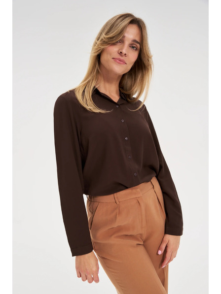 Moodo Smeđa viskozna košulja Moodo