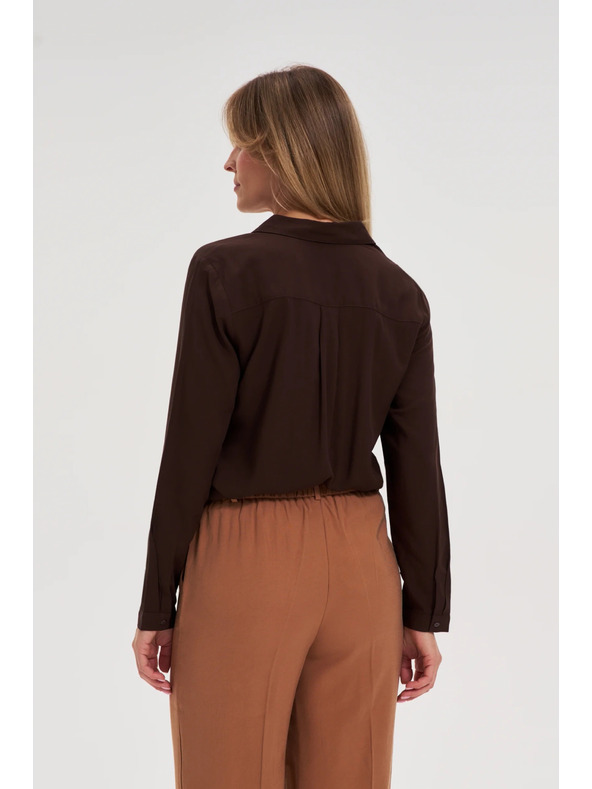 Moodo Smeđa viskozna košulja Moodo