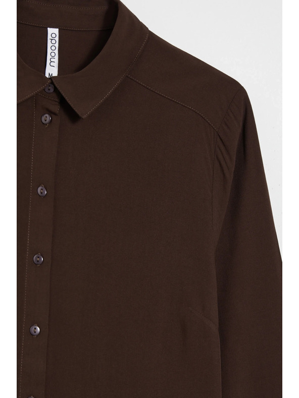 Moodo Smeđa viskozna košulja Moodo