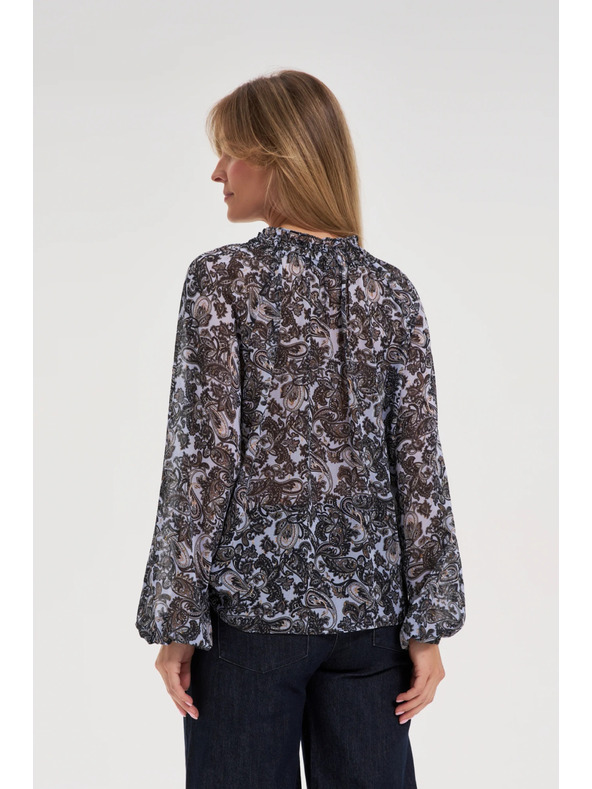 Moodo Plava košulja Moodo s vezanim dekolteom