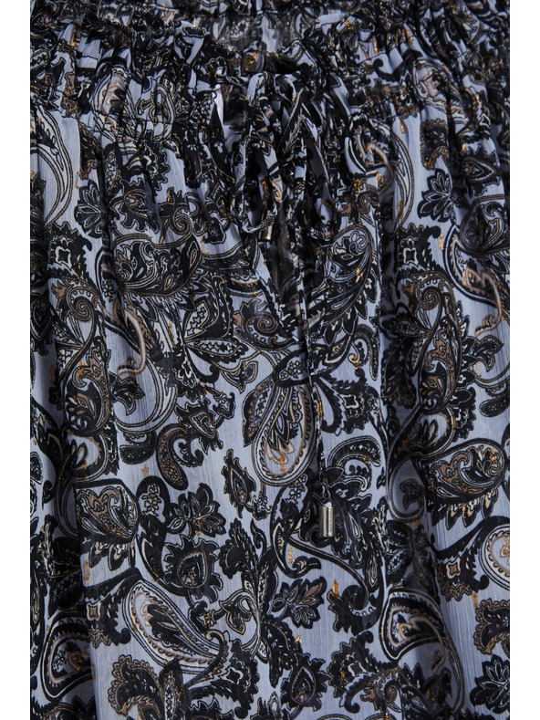 Moodo Plava košulja Moodo s vezanim dekolteom