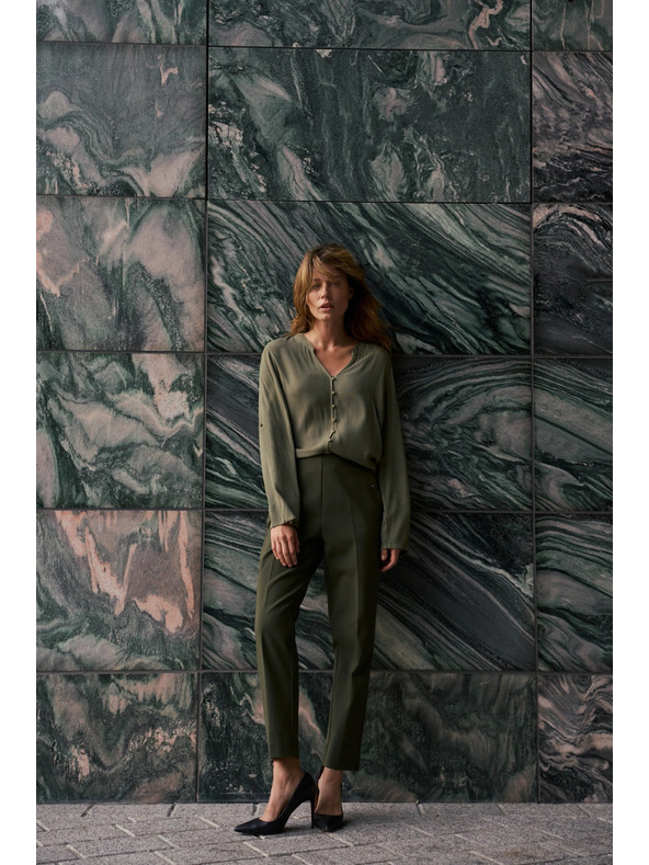 Moodo Maslinasta viskozna košulja Moodo