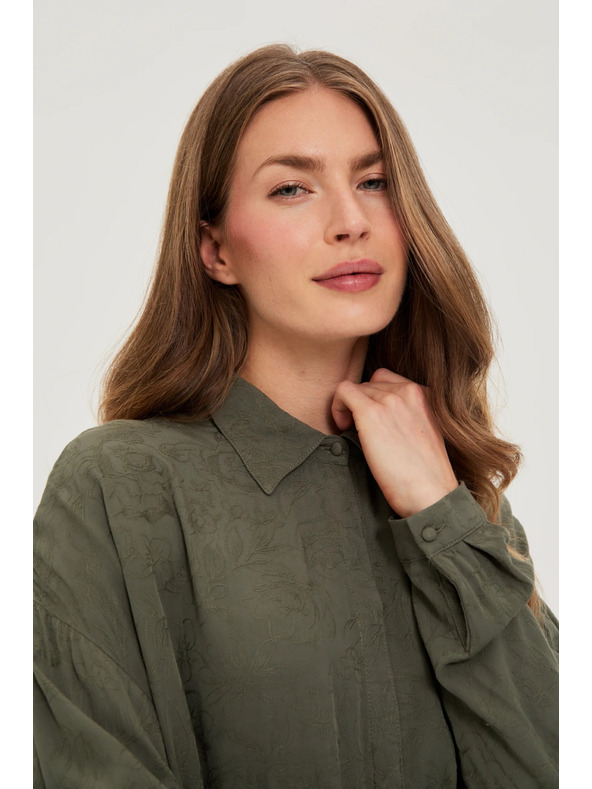 Moodo Maslinasta viskozna košulja Moodo