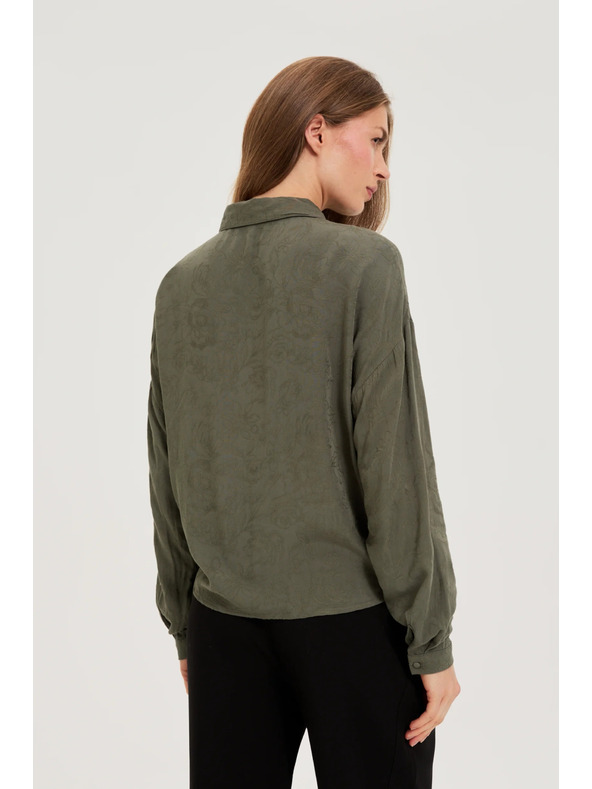 Moodo Maslinasta viskozna košulja Moodo