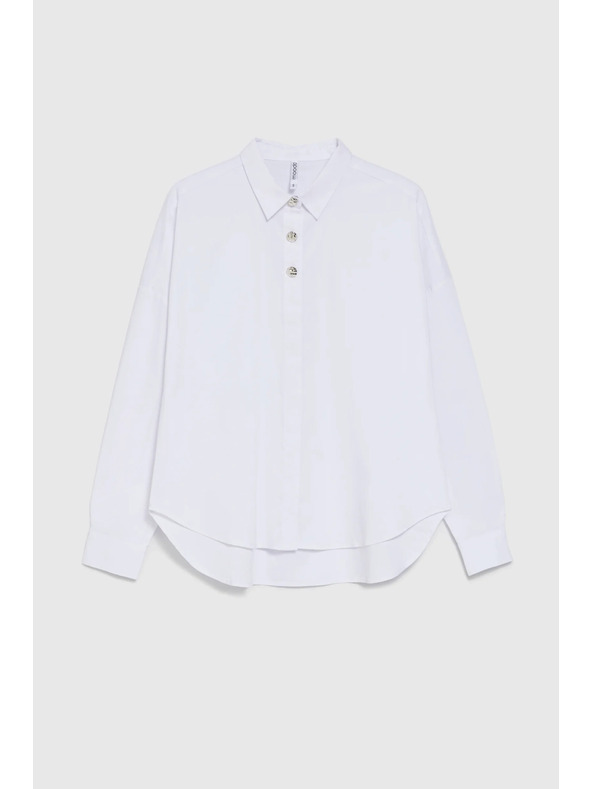 Moodo Bijela košulja s dekorativnim gumbima Moodo