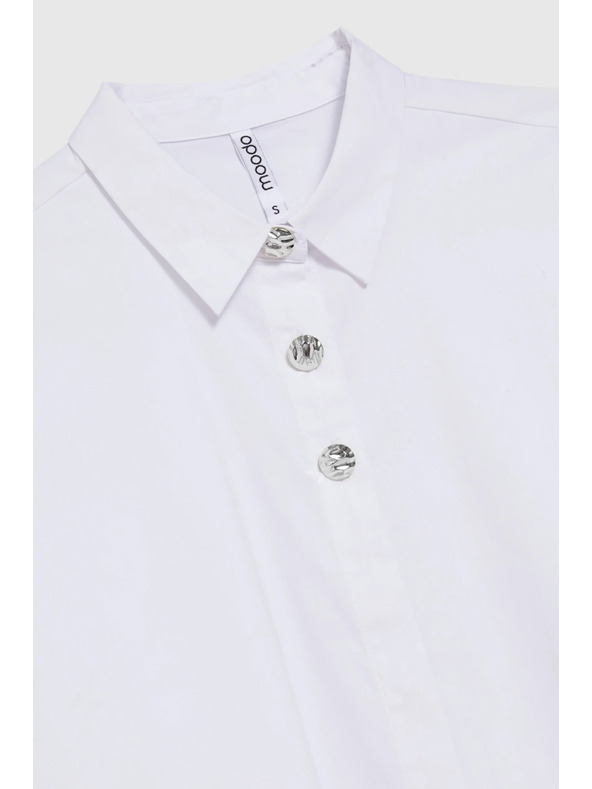 Moodo Bijela košulja s dekorativnim gumbima Moodo
