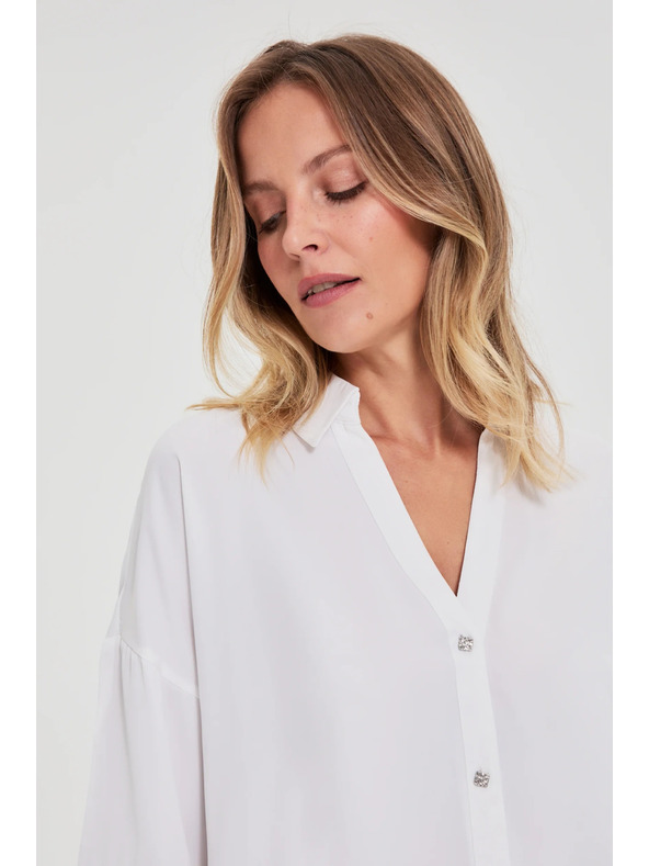 Moodo Bijela košulja s kratkim rukavima Moodo