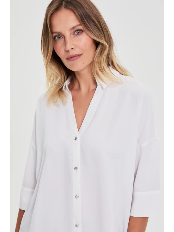 Moodo Bijela košulja s kratkim rukavima Moodo