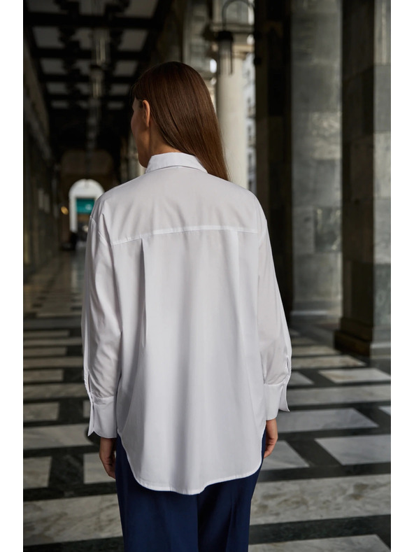 Moodo Bijela košulja ukrašena perlicama Moodo