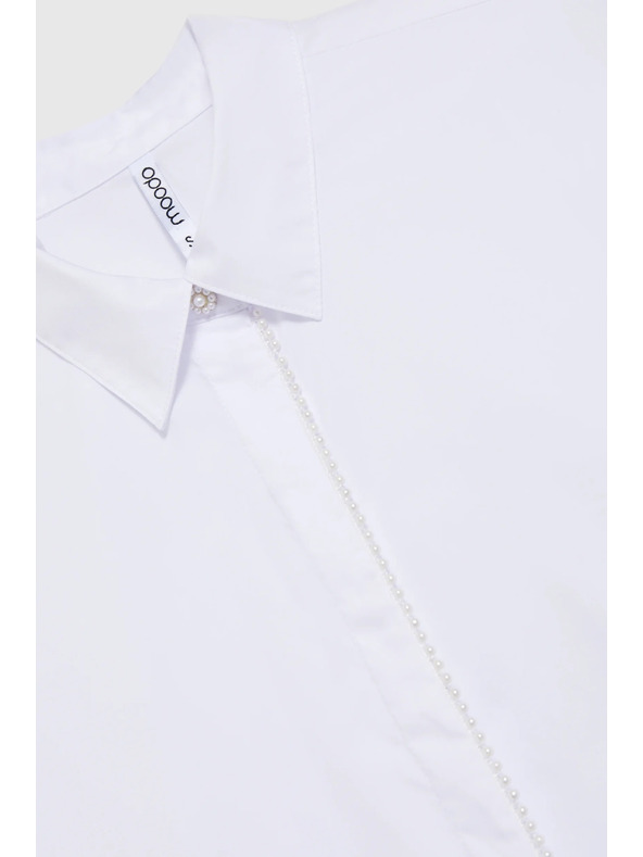 Moodo Bijela košulja ukrašena perlicama Moodo