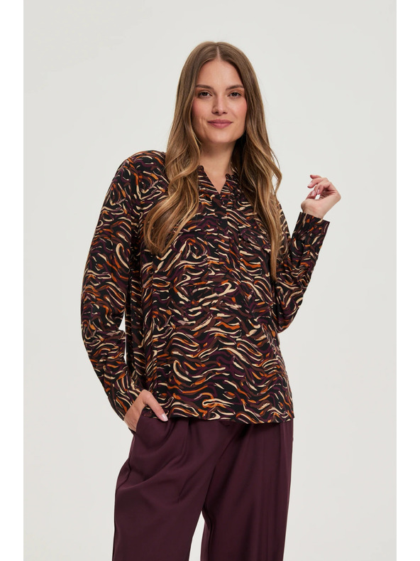 Moodo Smeđa viskozna košulja Moodo