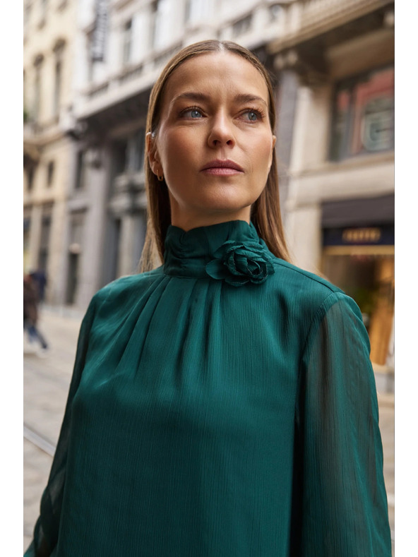 Moodo Zelena košulja s cvjetom Moodo