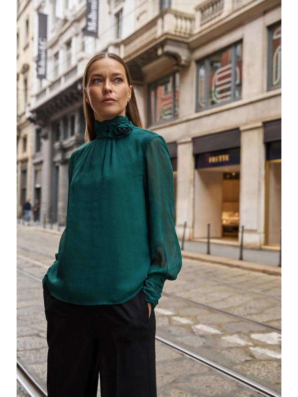 Moodo Zelena košulja s cvjetom Moodo