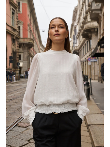 Moodo Bijela košulja s naboranim rukavima Moodo