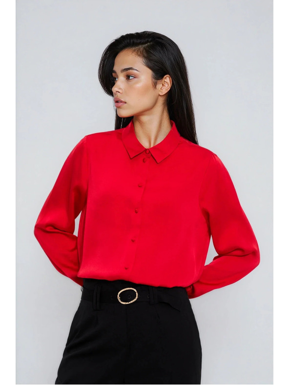 Moodo Glatka crvena košulja Moodo