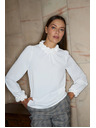 Moodo Bijela košulja s ukrašenim izrezom Moodo