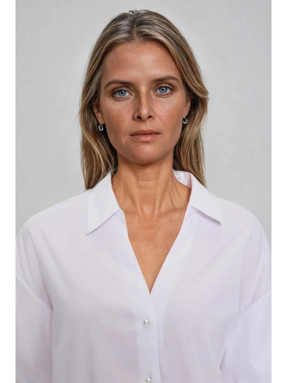 Moodo Bijela košulja s naboranim rukavima Moodo