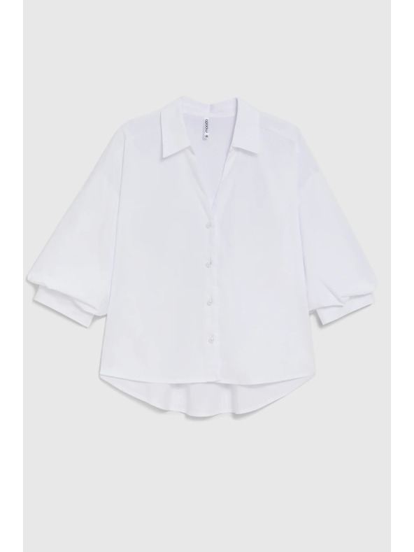 Moodo Bijela košulja s naboranim rukavima Moodo