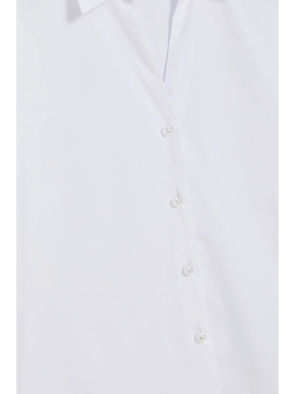 Moodo Bijela košulja s naboranim rukavima Moodo