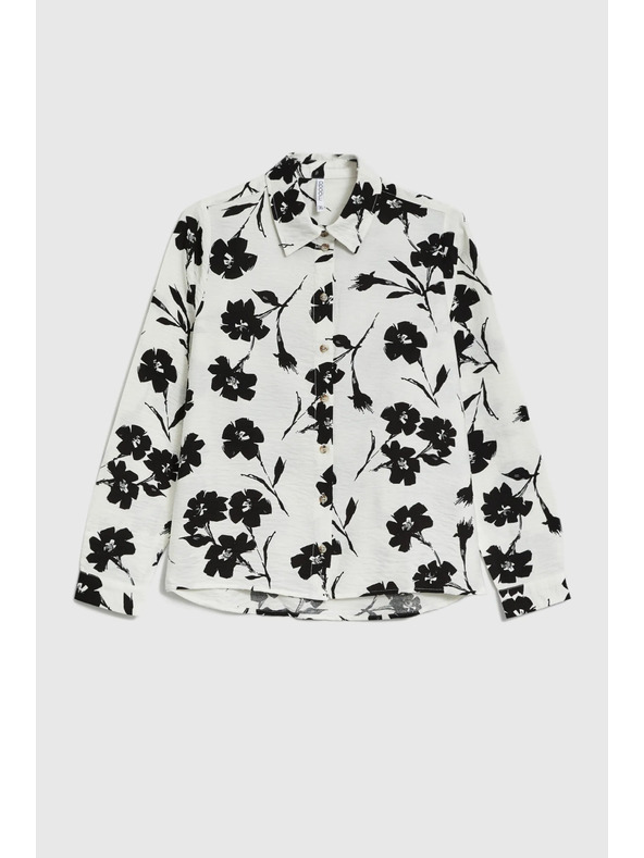 Moodo Viskozna košulja s cvjetnim uzorkom bijela Moodo