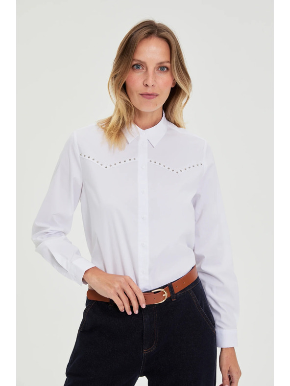 Moodo Glatka košulja bijela Moodo