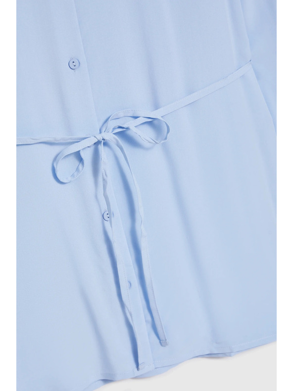 Moodo Svjetloplava bluza s vezivanjem Moodo