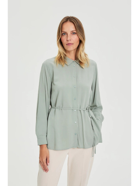 Moodo Maslinasta košulja Moodo sa vezivanjem