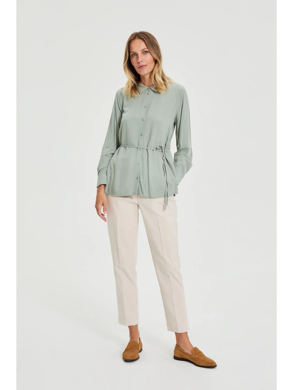 Moodo Maslinasta košulja Moodo sa vezivanjem