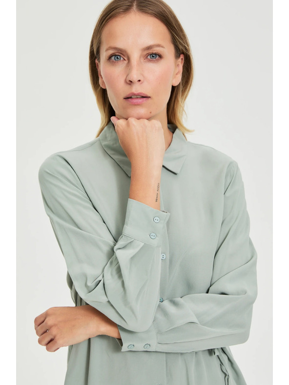 Moodo Maslinasta košulja Moodo sa vezivanjem