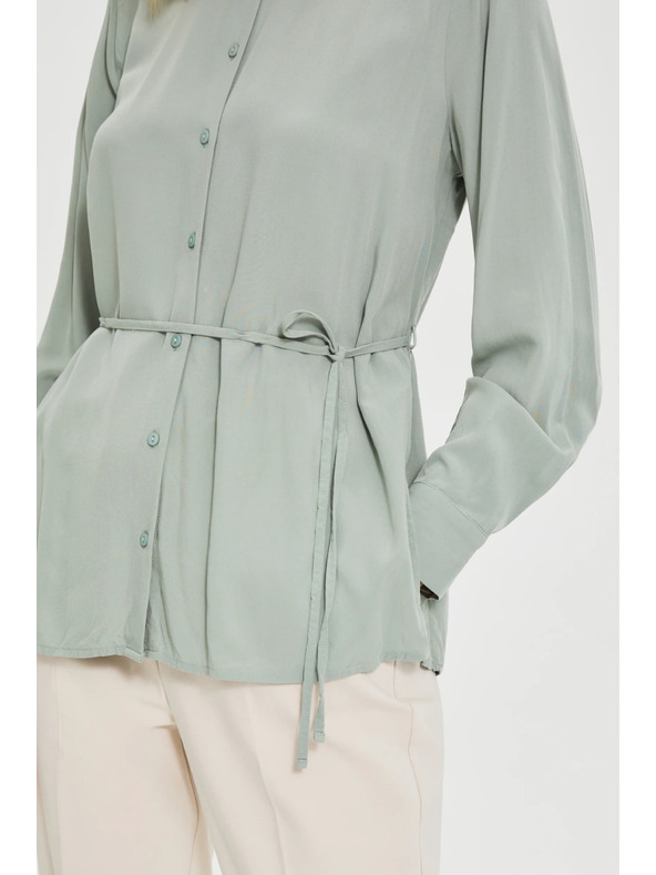 Moodo Maslinasta košulja Moodo sa vezivanjem