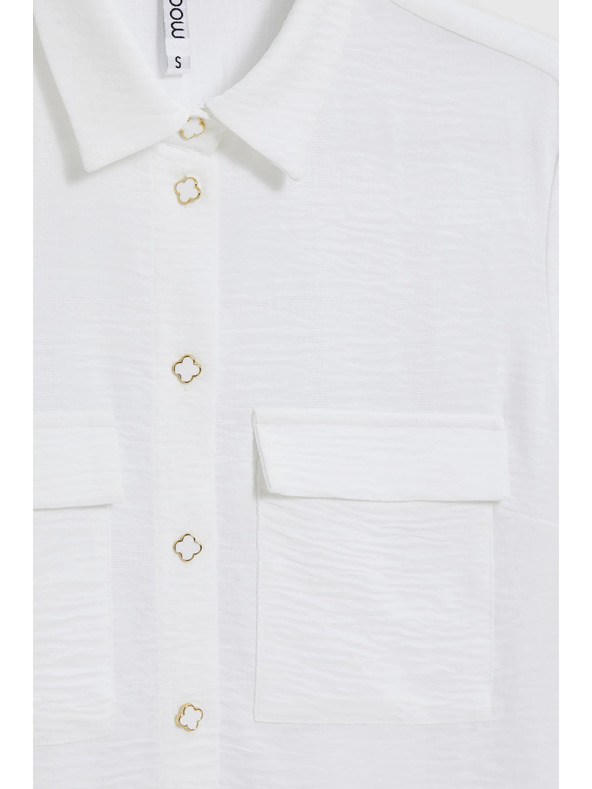 Moodo Bijela bluza s podvrnutim rukavima Moodo