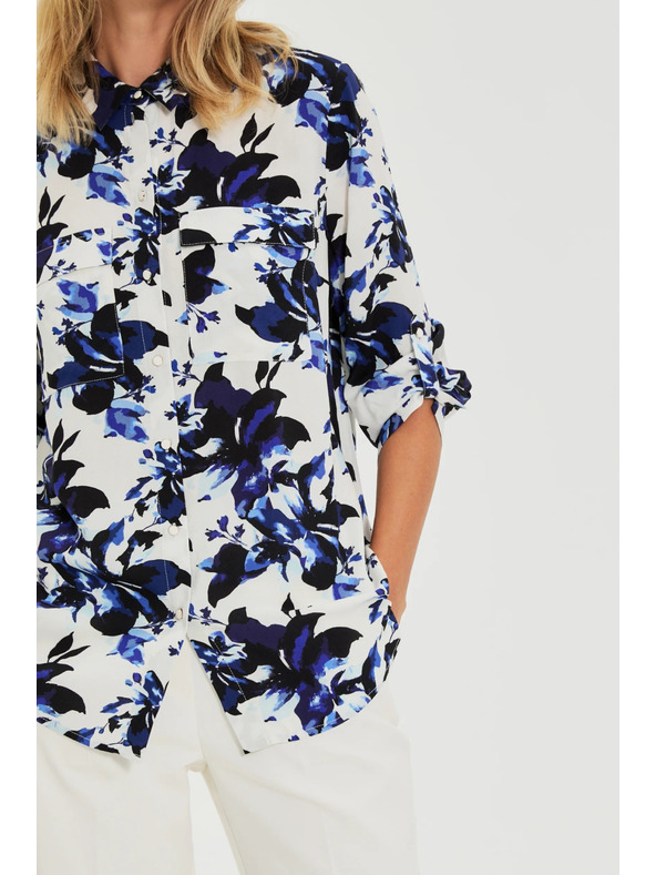 Moodo Bijela cvjetna košulja Moodo