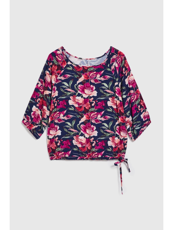 Moodo Tamno plava viskozna košulja Moodo s cvjetnim uzorkom