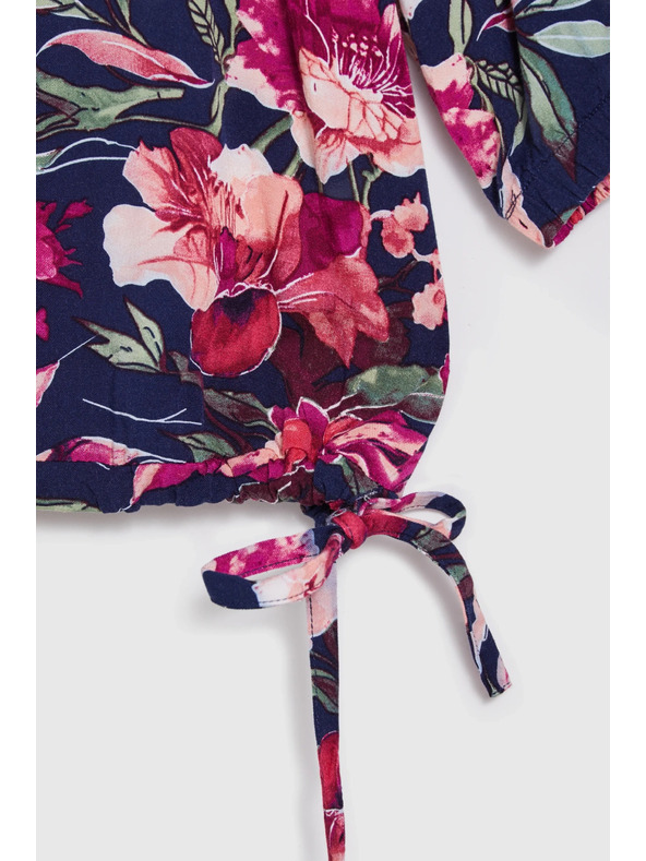 Moodo Tamno plava viskozna košulja Moodo s cvjetnim uzorkom