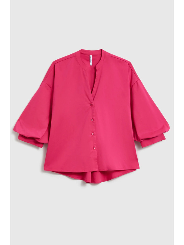 Moodo Fuksija košulja s naboranim rukavima Moodo