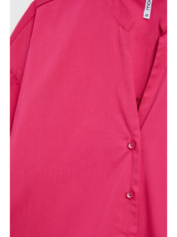 Moodo Fuksija košulja s naboranim rukavima Moodo