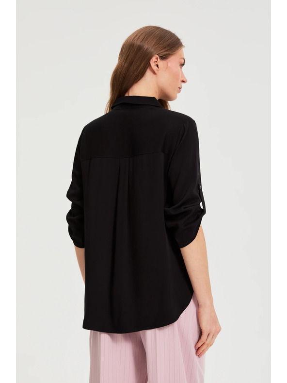 Moodo Crna viskozna košulja Moodo