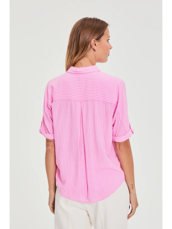 Moodo Ružičasta prugasta košulja Moodo