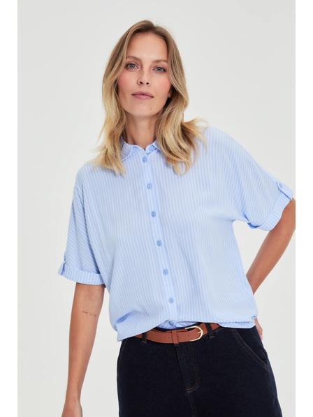 Moodo Svjetloplava prugasta košulja Moodo