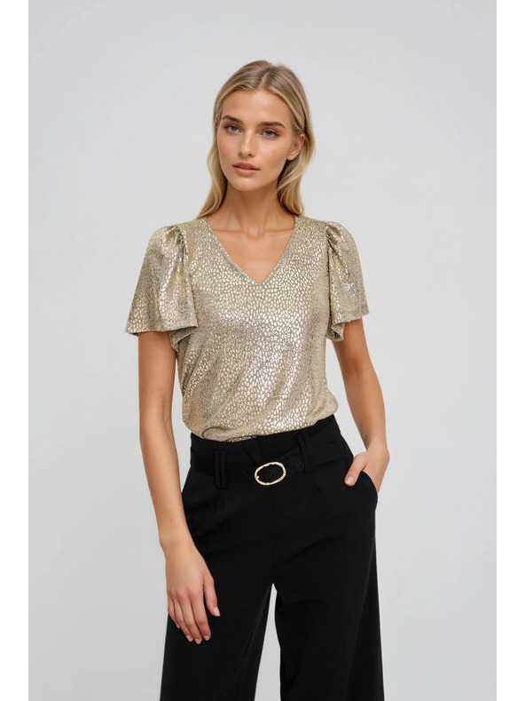 Moodo Bluza napuhanih rukava zlatna Moodo