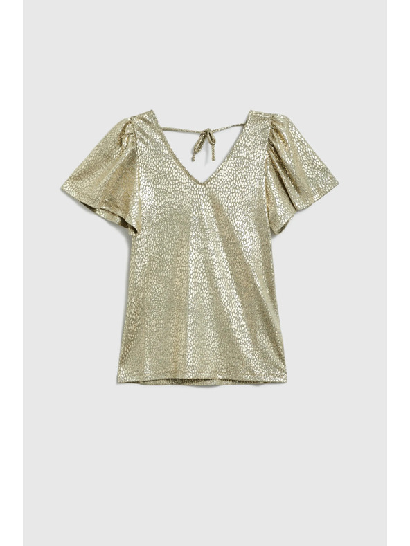 Moodo Bluza napuhanih rukava zlatna Moodo