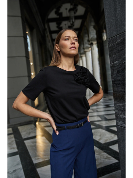 Moodo Pamučna majica s aplikacijom crna Moodo